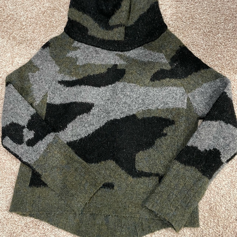 Aqua camo sweater